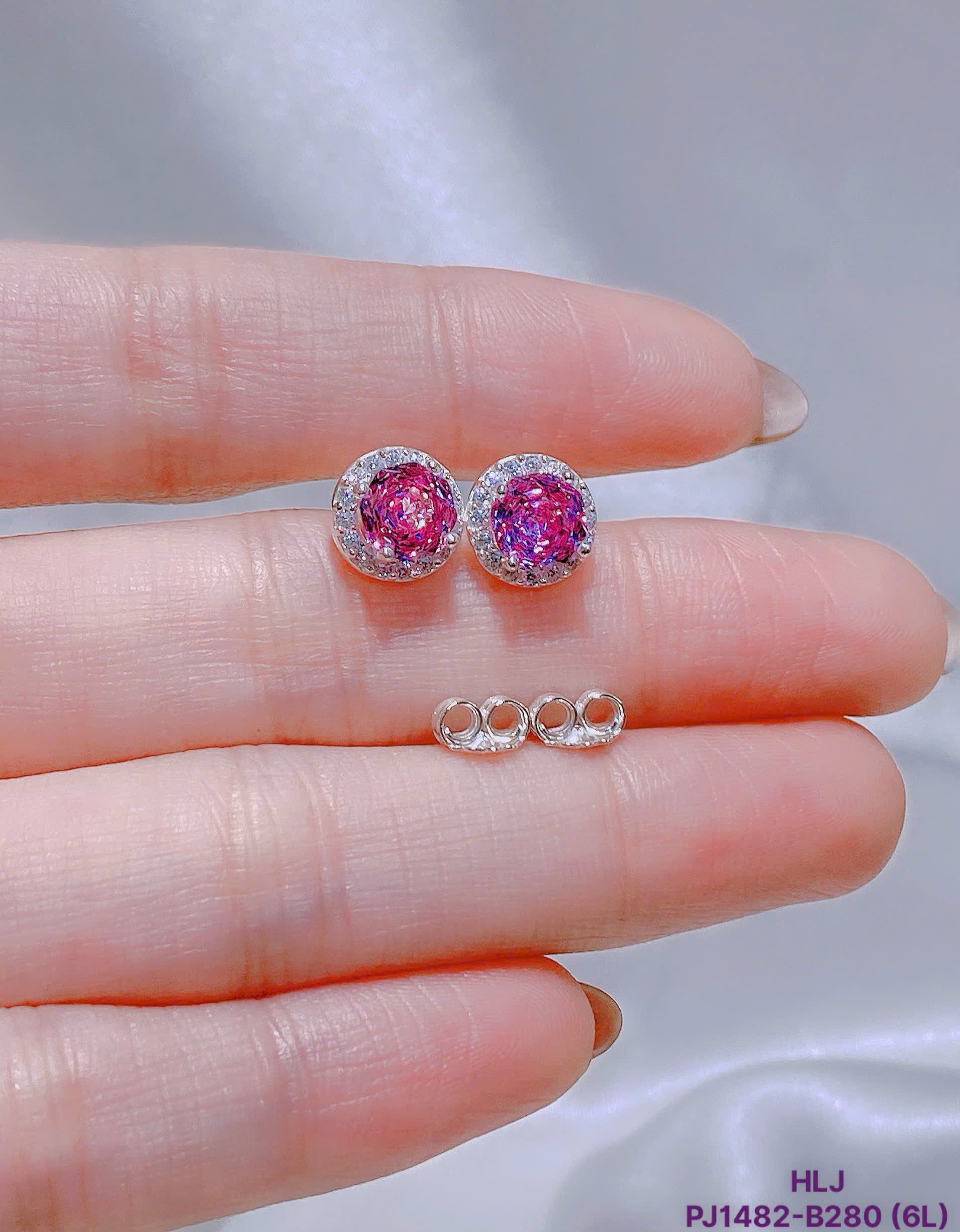 Azure Halo Moissanite Stud Earrings – Tranquil Brilliance