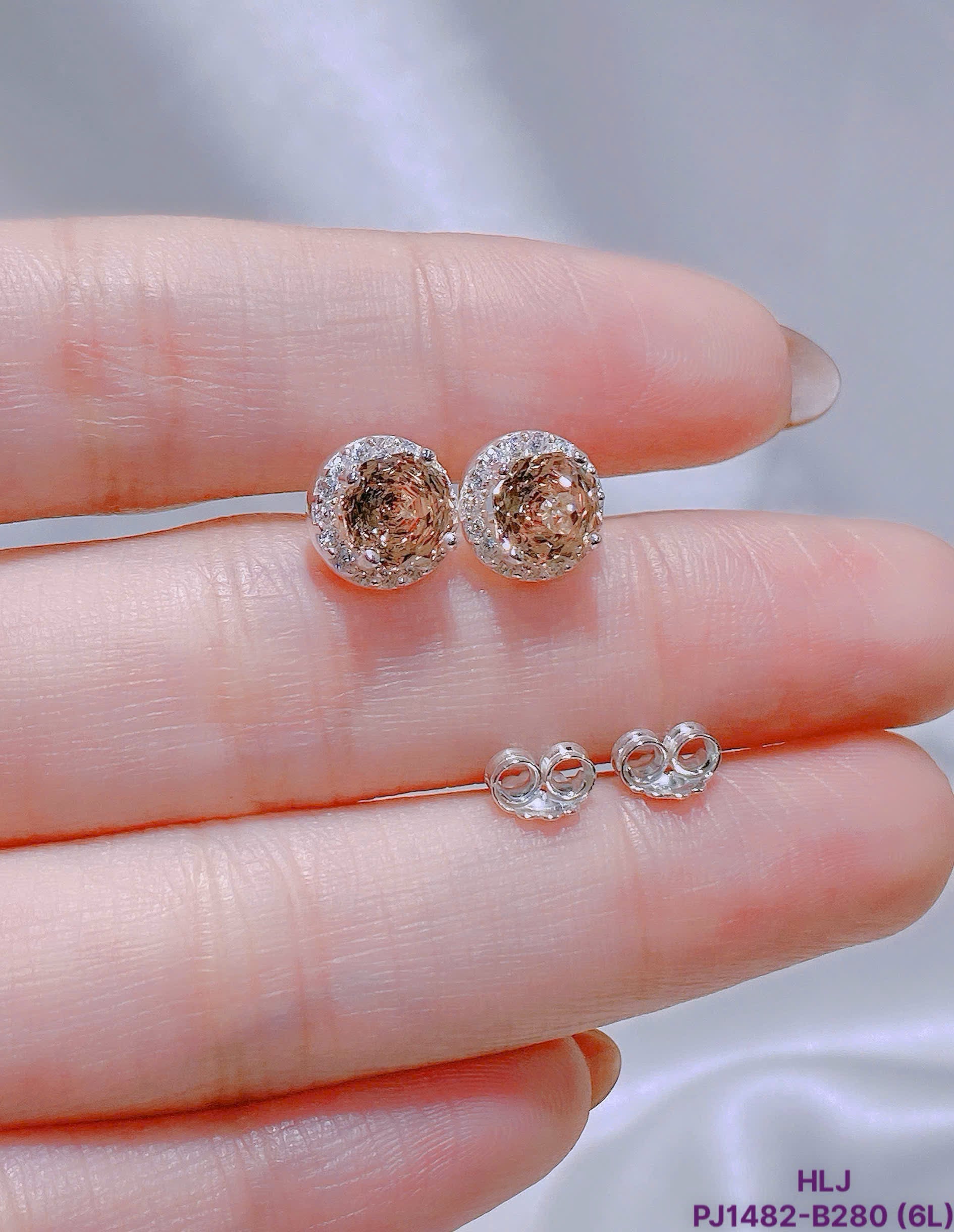 Azure Halo Moissanite Stud Earrings – Tranquil Brilliance