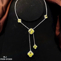 HLJN017 Lumia BloomLuxe Necklace - Platinum Statement Gift