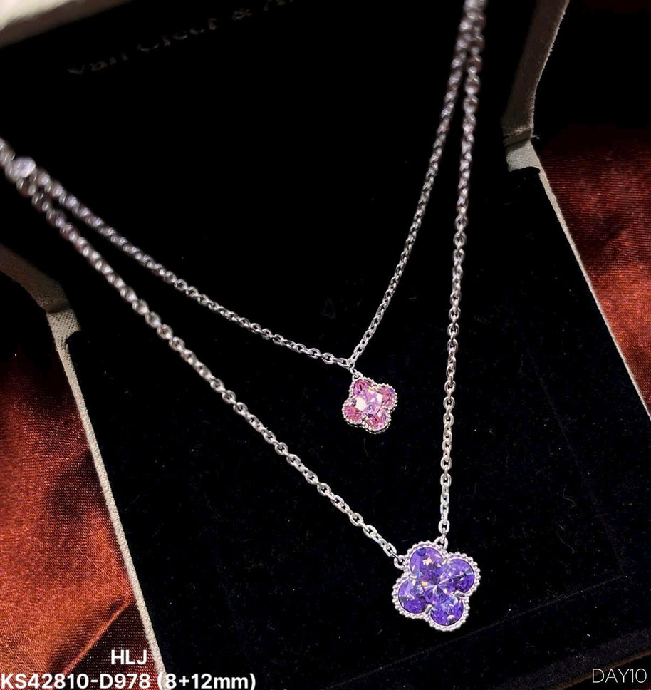HLJN017 Lumia BloomLuxe Necklace - Platinum Statement Gift