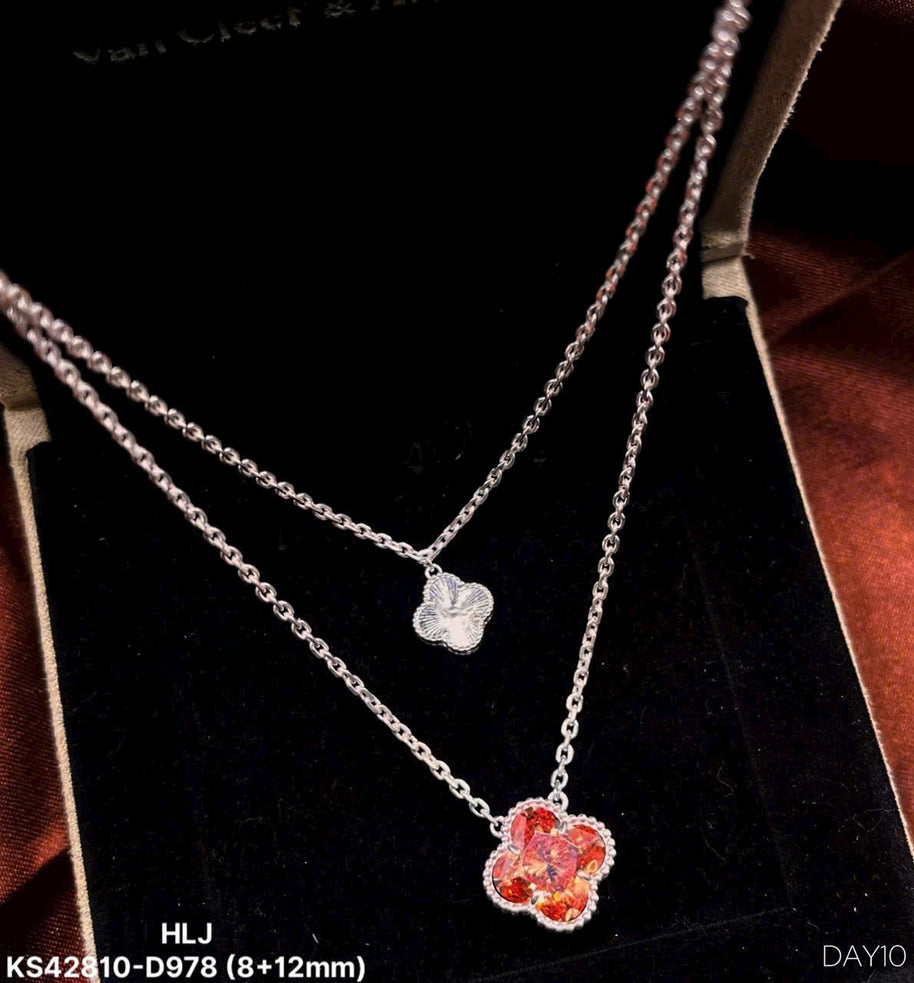 HLJN017 Lumia BloomLuxe Necklace - Platinum Statement Gift