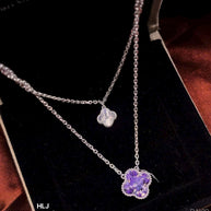 HLJN017 Lumia BloomLuxe Necklace - Platinum Statement Gift