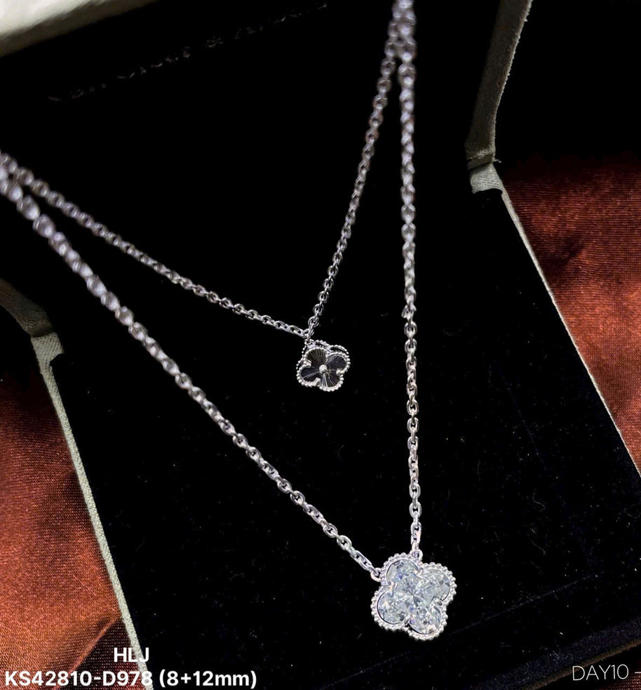 HLJN017 Lumia BloomLuxe Necklace - Platinum Statement Gift