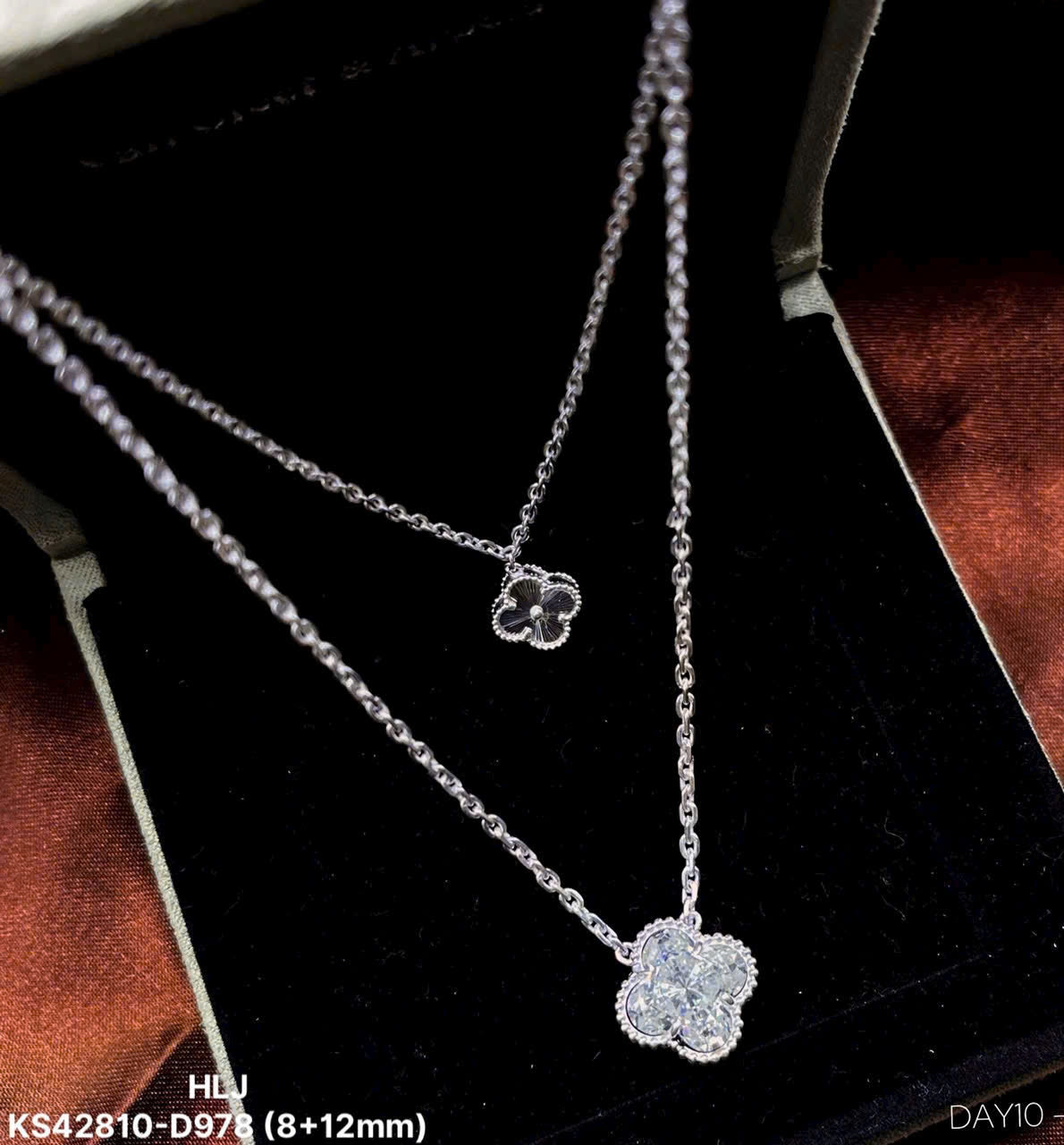 HLJN017 Lumia BloomLuxe Necklace - Platinum Statement Gift