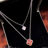 HLJN017 Lumia BloomLuxe Necklace - Platinum Statement Gift