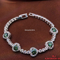 HLJB010 Nova EverGleamLuxe Bracelet - Platinum Moissanite Memories Gift