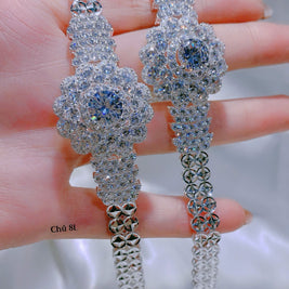 Imperial Sunburst Moissanite Bracelet – Full-Pavé Royal Brilliance