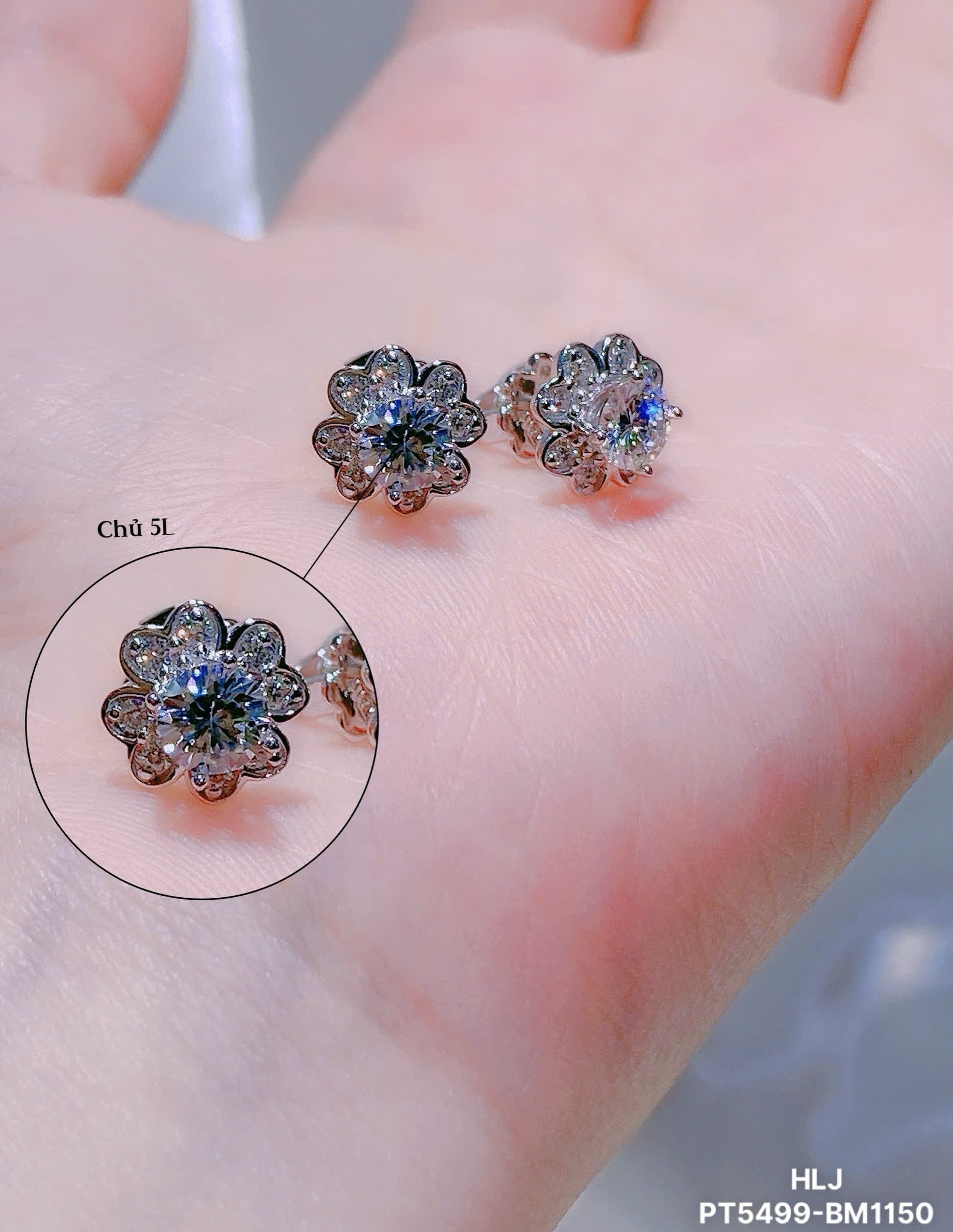 PetalHalo Moissanite Stud Earrings – Classic Sparkle