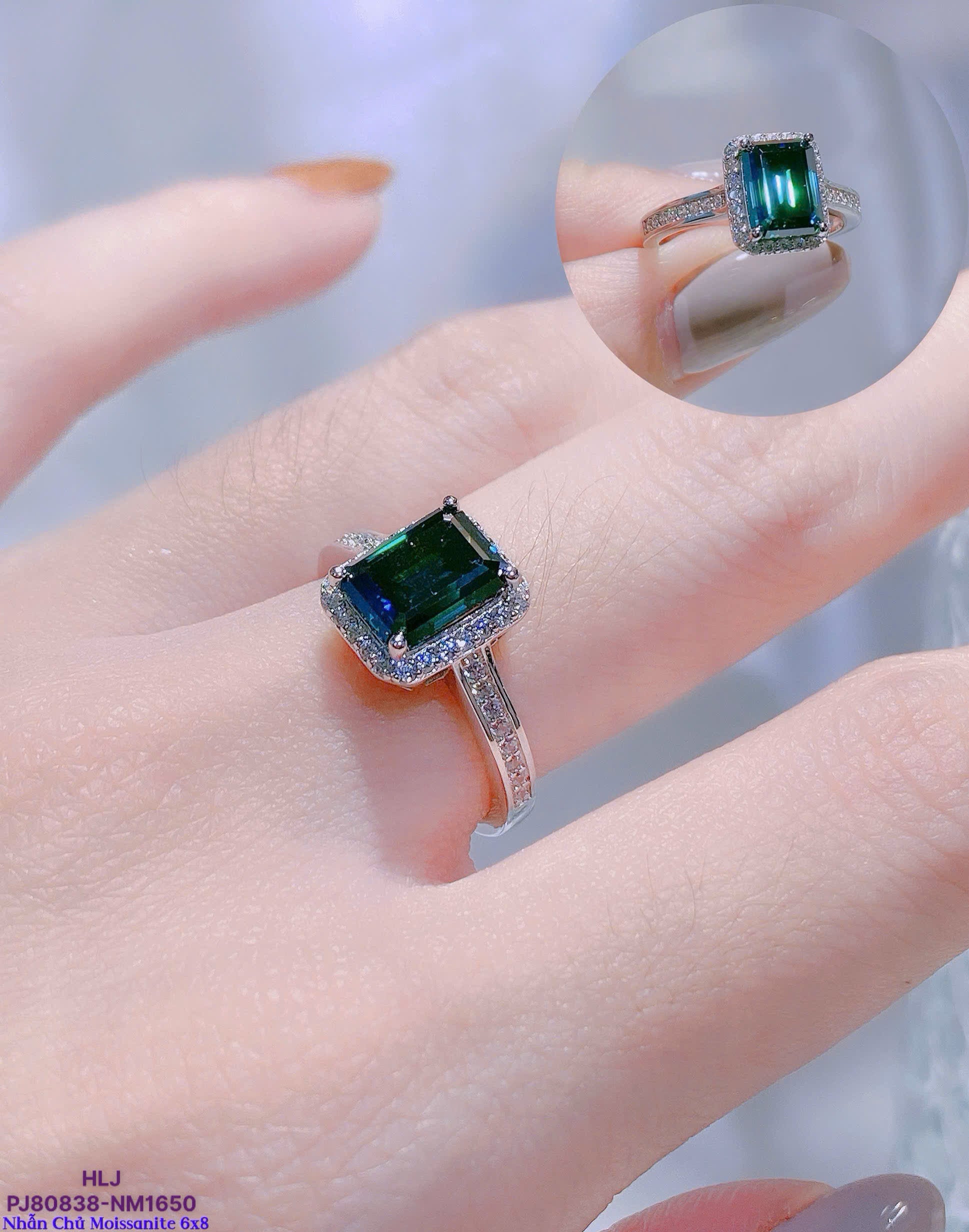 HLJR022 Aura CelesteDropLuxe Ring - Platinum Statement Gift