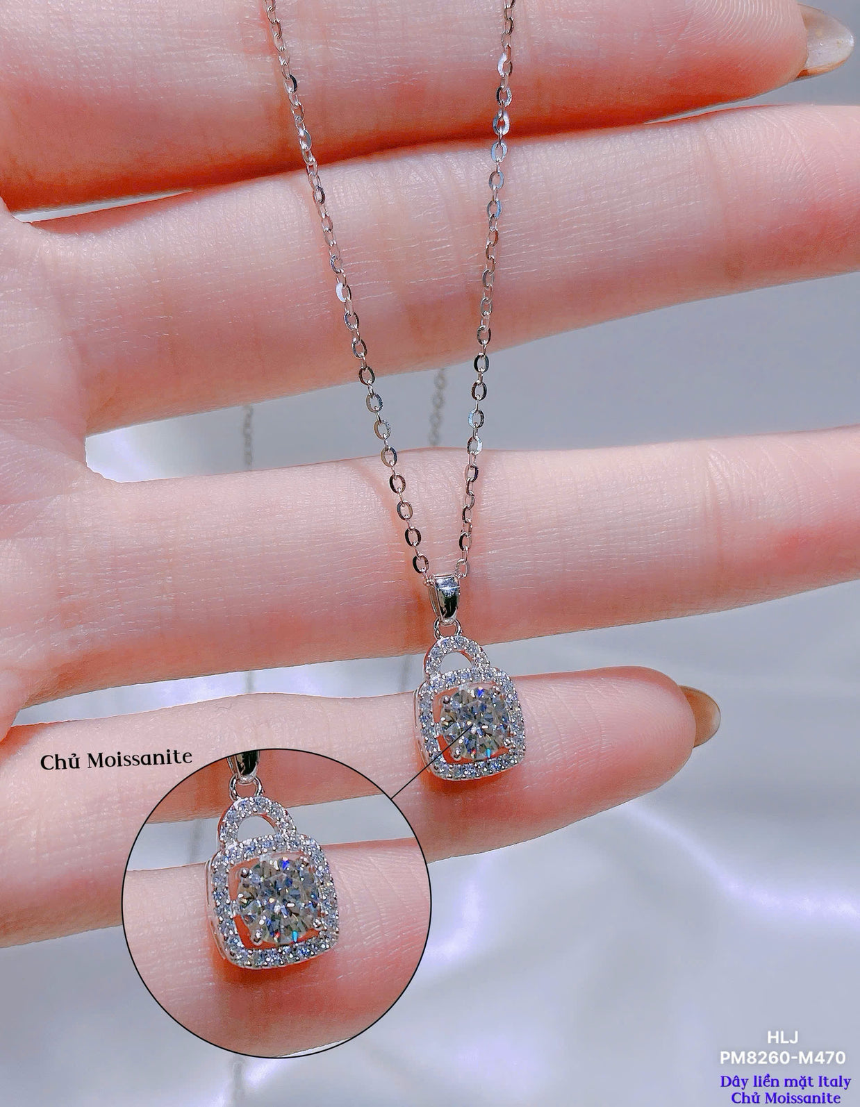SwanGrace Moissanite Pendant – Elegant Curve, Eternal Shine