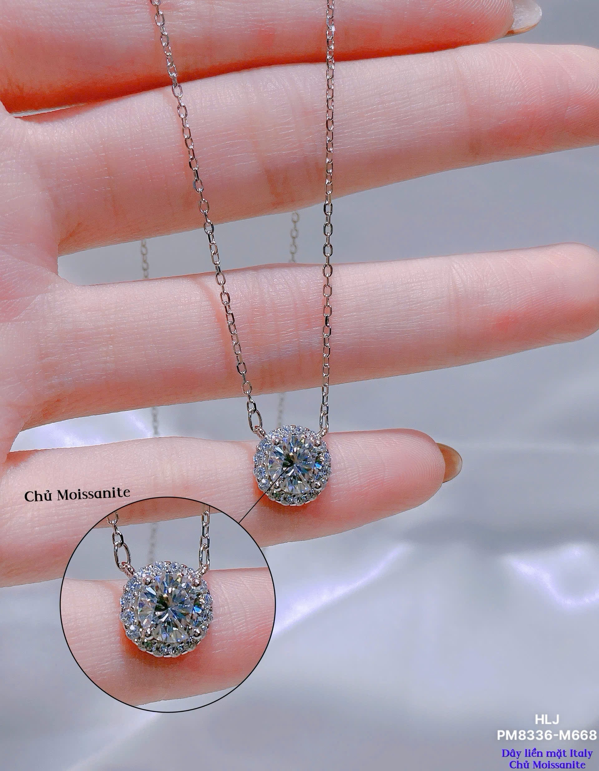 SwanGrace Moissanite Pendant – Elegant Curve, Eternal Shine