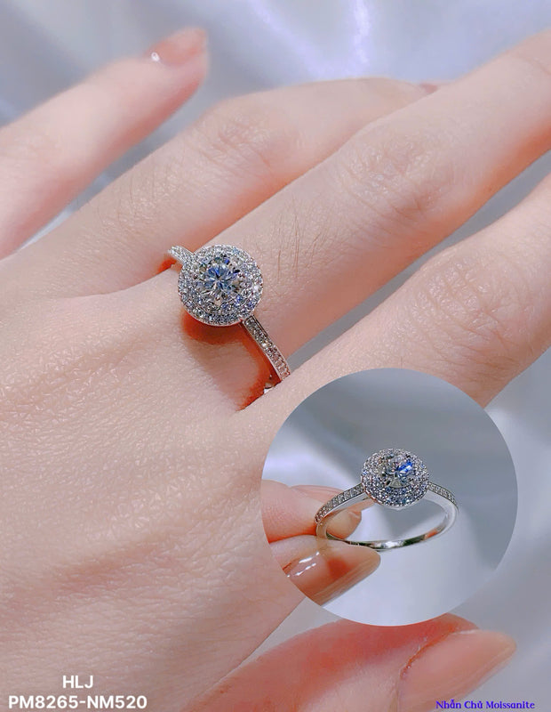 Halo Whisper Moissanite Ring – Effortless Everyday Sparkle