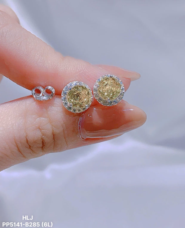 WhirlAura Moissanite Halo Studs Earrings– Hypnotic Sparkle, Effortless Luxe