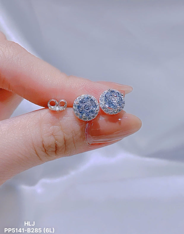 WhirlAura Moissanite Halo Studs Earrings– Hypnotic Sparkle, Effortless Luxe