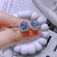 BlueHalo Moissanite Earrings – Oceanic Sparkle Refined