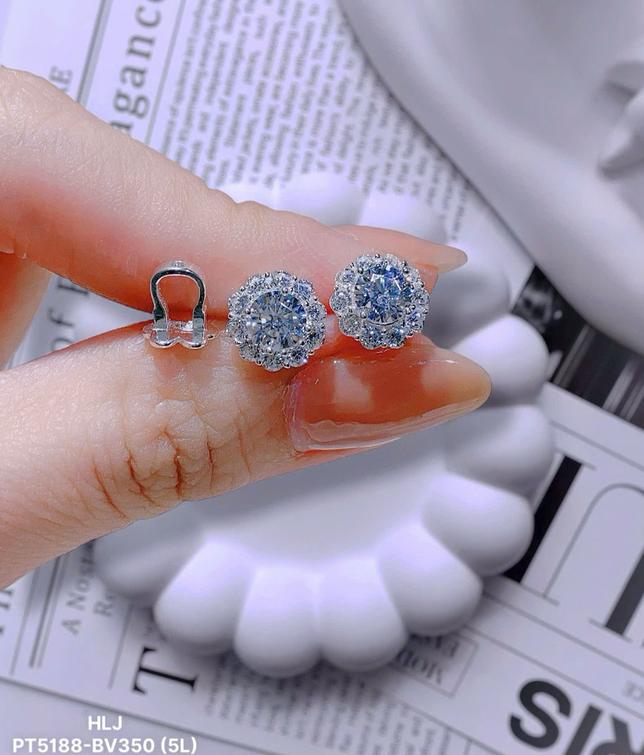 BlueHalo Moissanite Earrings – Oceanic Sparkle Refined