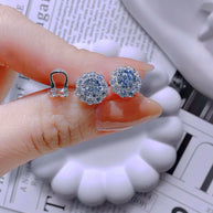 BlueHalo Moissanite Earrings – Oceanic Sparkle Refined