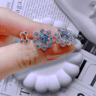 BlueHalo Moissanite Earrings – Oceanic Sparkle Refined