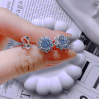 BlueHalo Moissanite Earrings – Oceanic Sparkle Refined