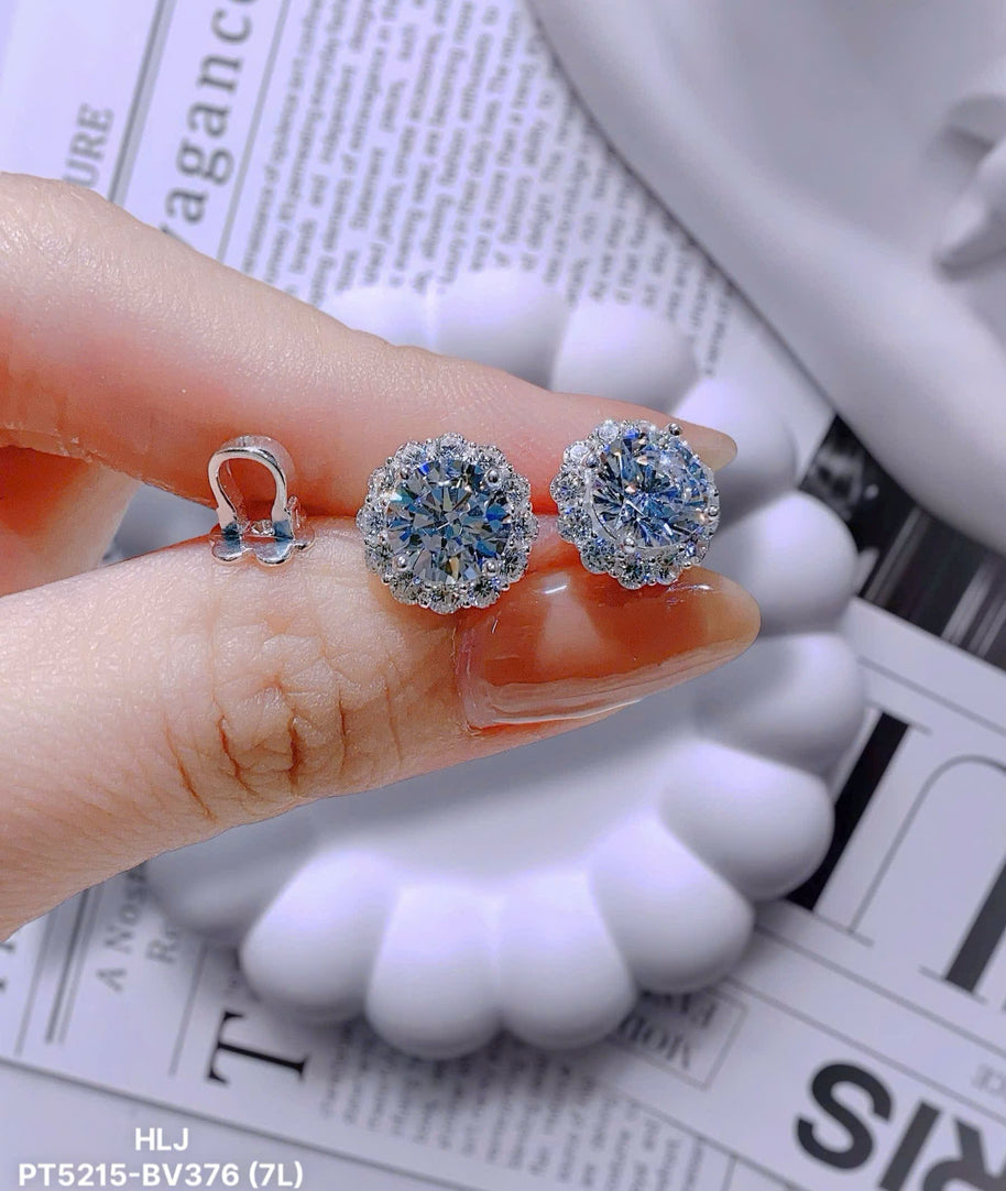 BlueHalo Moissanite Earrings – Oceanic Sparkle Refined