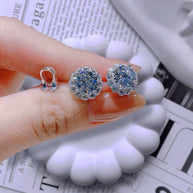BlueHalo Moissanite Earrings – Oceanic Sparkle Refined