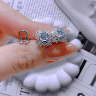 BlueHalo Moissanite Earrings – Oceanic Sparkle Refined