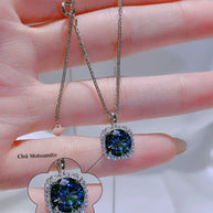 Aurora Moissanite Solitaire Pendant – 3.9CT Firelight