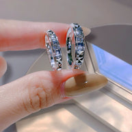 GeoGleam Pyramid Couple Rings – Modern Platinum Duo