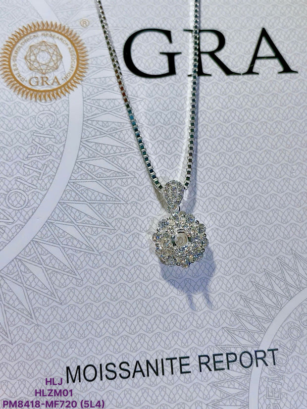 FloraHalo Moissanite Pendant – Brilliant Bloom