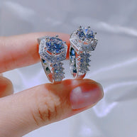 HexaCrown CZ Moissanite Ring – Architectural Sparkle