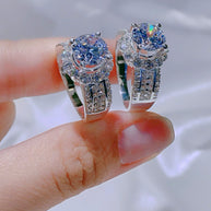 HexaCrown CZ Moissanite Ring – Architectural Sparkle
