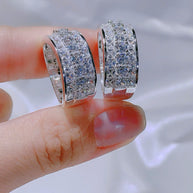 HexaCrown CZ Moissanite Ring – Architectural Sparkle